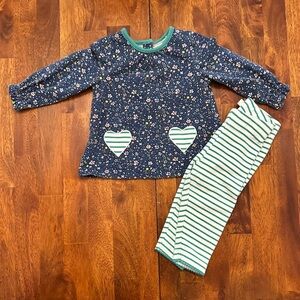 Baby Boden Navy Floral and Green Striped Play Set Hearts